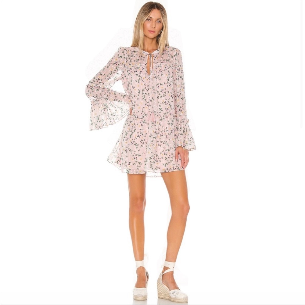 Tularosa Nathalie Pale Pink Floral Tunic Dress - Picture 7 of 7